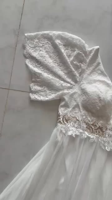 لباس عروس وارداتی برند shein دانتل فرانسه و کاپ دار